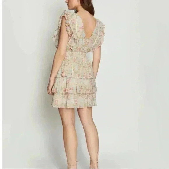 LOVE THE LABEL ANTHROPOLOGIE INES TIERED RUFFLE MINI DRESS Size M - Picture 2 of 6